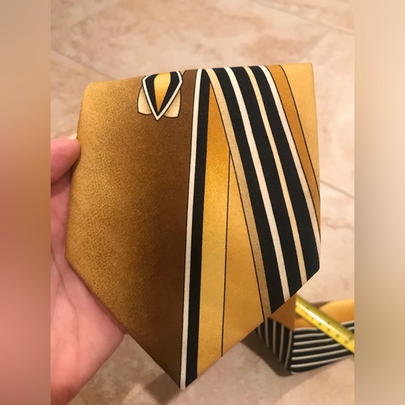 DAVVERO BENINO 100% POLYESTER PRINT TIE & CHRISTIAN AUJARD PARIS GEOMETRIC TIE - Picture 6 of 14